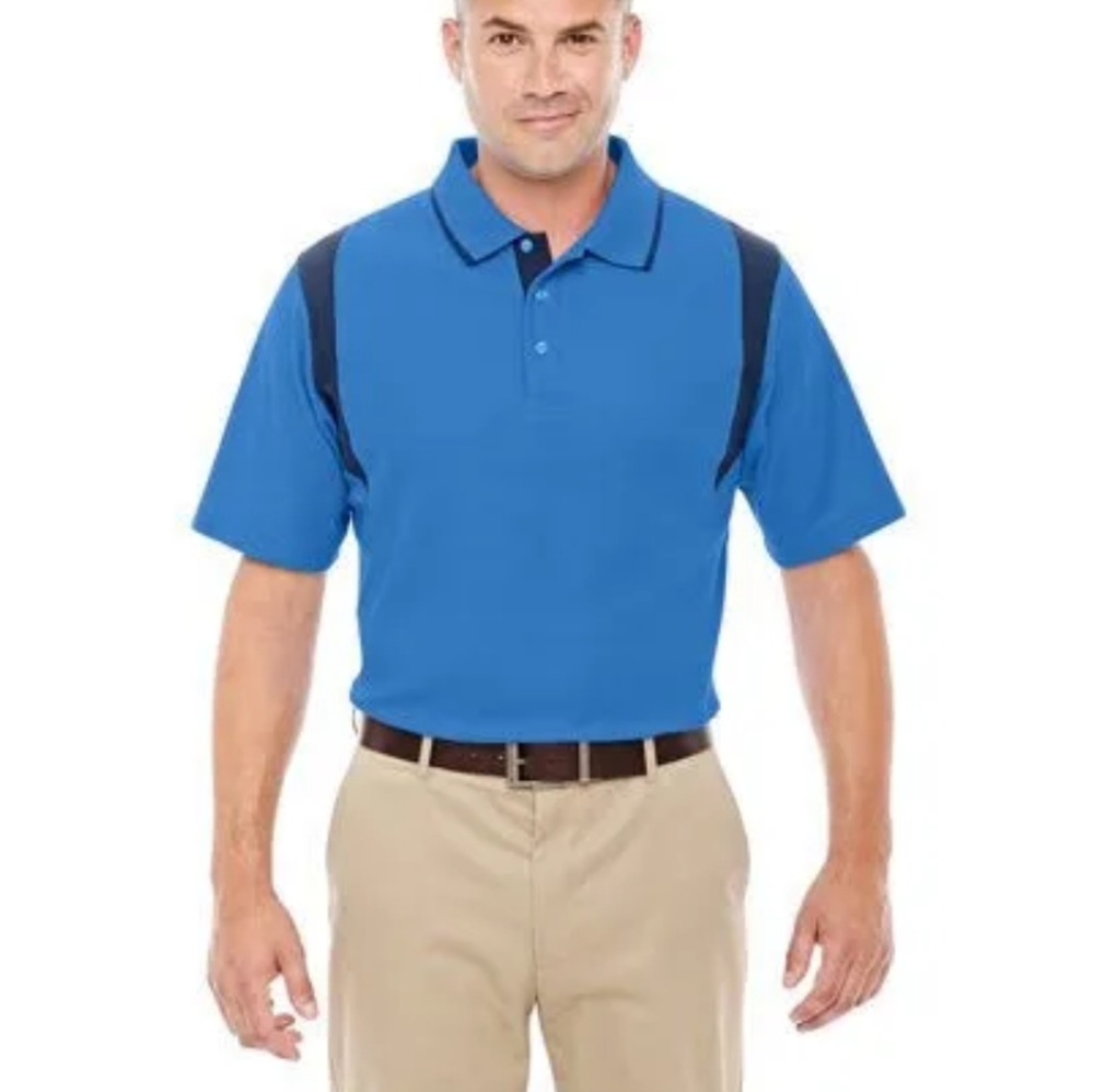 French Blue Navy Drytec20 Performance Colorblock Polo Devon & Jones MENS